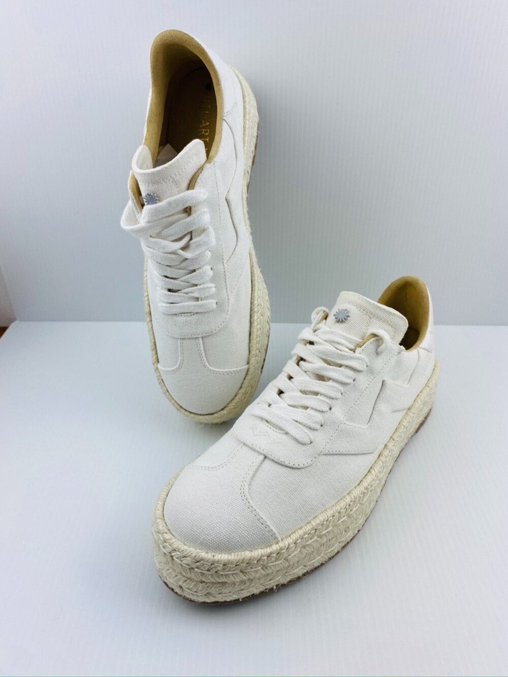 NEW Stuart Weitzman Espadrille Sneakers Mens 11 White New Without Box